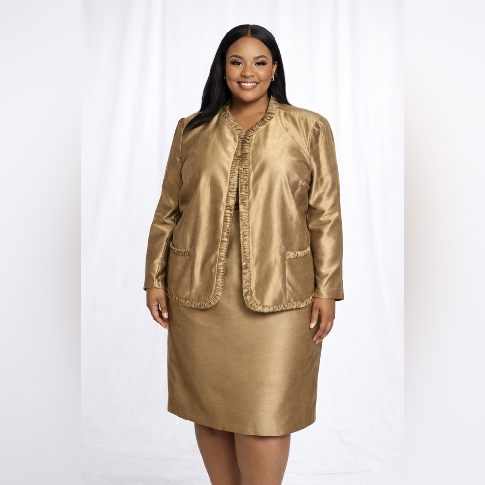 NEW- Gold Women's Skirt Suit Set(22WP)